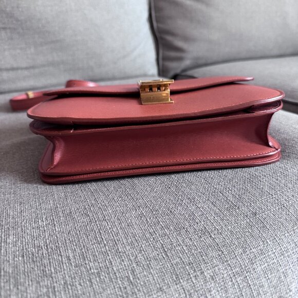 Celine medium classic box orange burnt terracotta liege leather bag - Picture 3 of 11